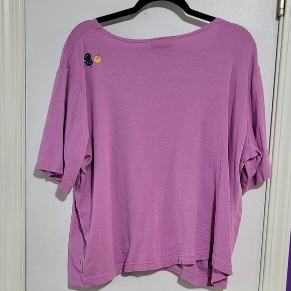 VTG Y2K MEOWY CHRISTMAS EMBROIDERED MCBLING HOLIDAY T-SHIRT EUC L - Picture 3 of 6